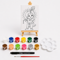 Bala Krishna's DIY Painting Kit  |  Pre-Marked Canvas Art Set with Mini Easel Stand