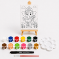 Bala Ganesha's DIY Painting Kit | Pre-Marked Canvas Art Set with Mini Easel Stand